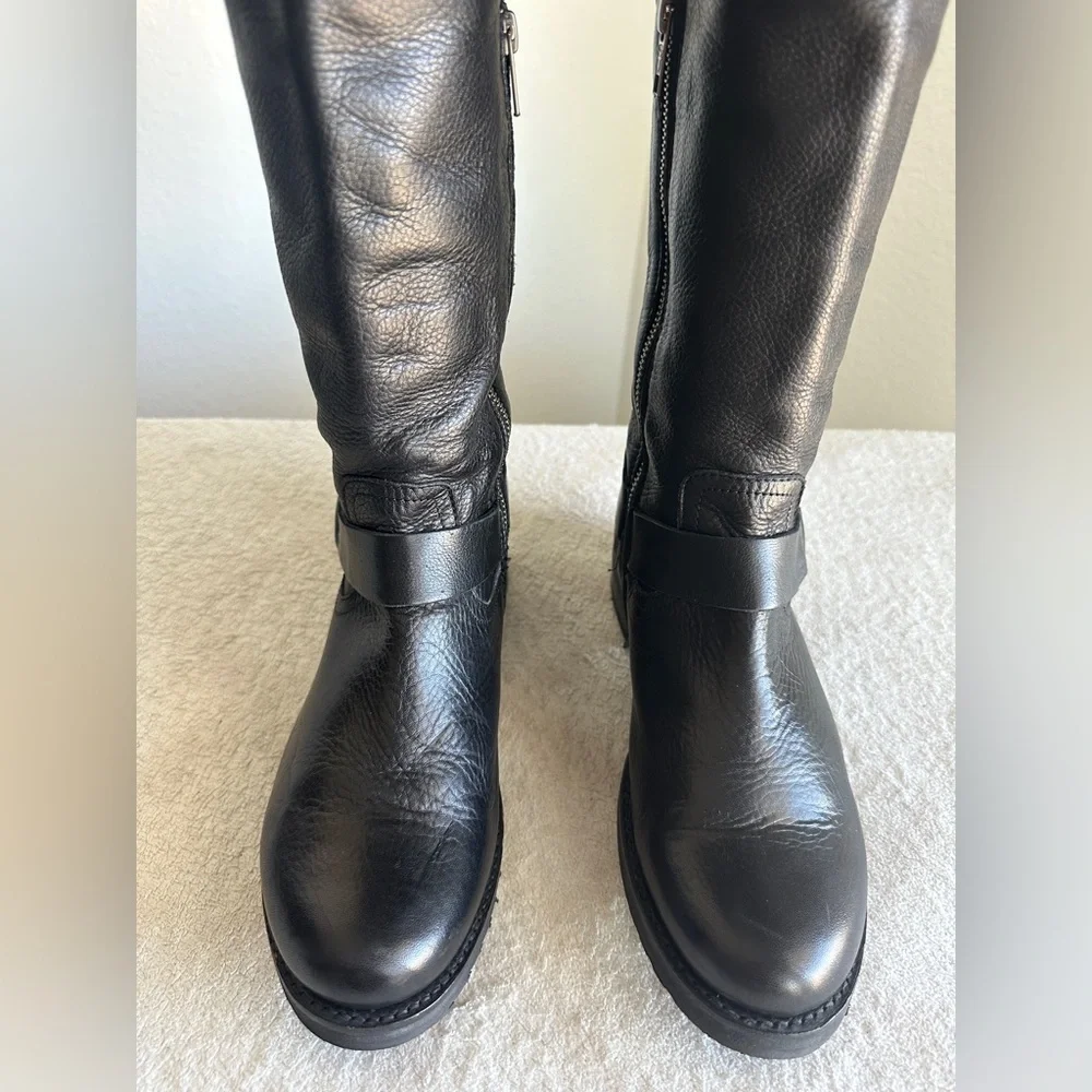 Frye Veronica Harness OTK knee high Boots black tall‎ boots women's 8.5 B New